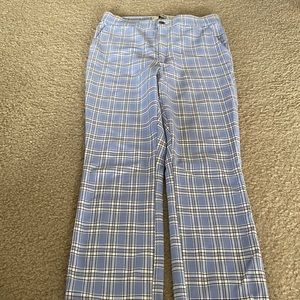 plaid blue and white trouser
